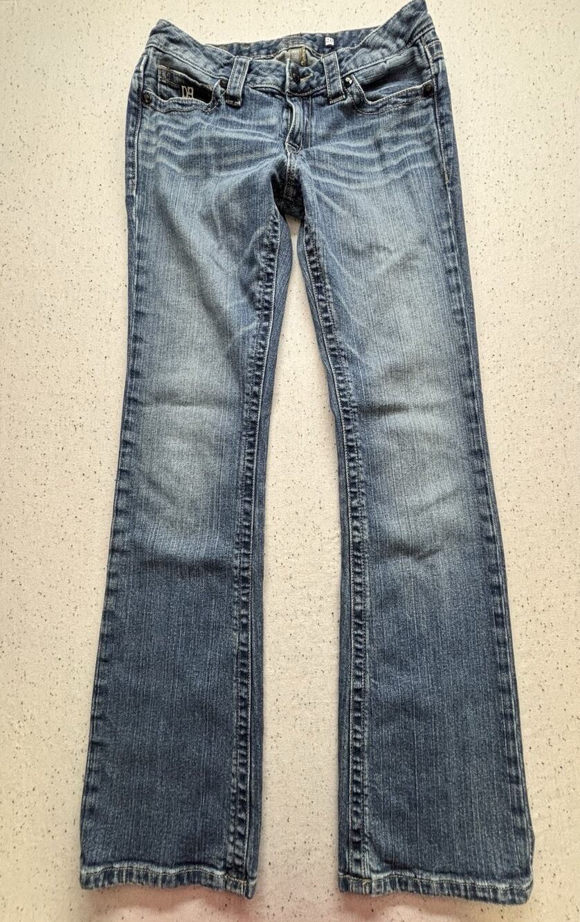 D9 District 9 Slick Bootcut Jeans Womens 28 Medium Wash Blue Stretch Denim Y2K